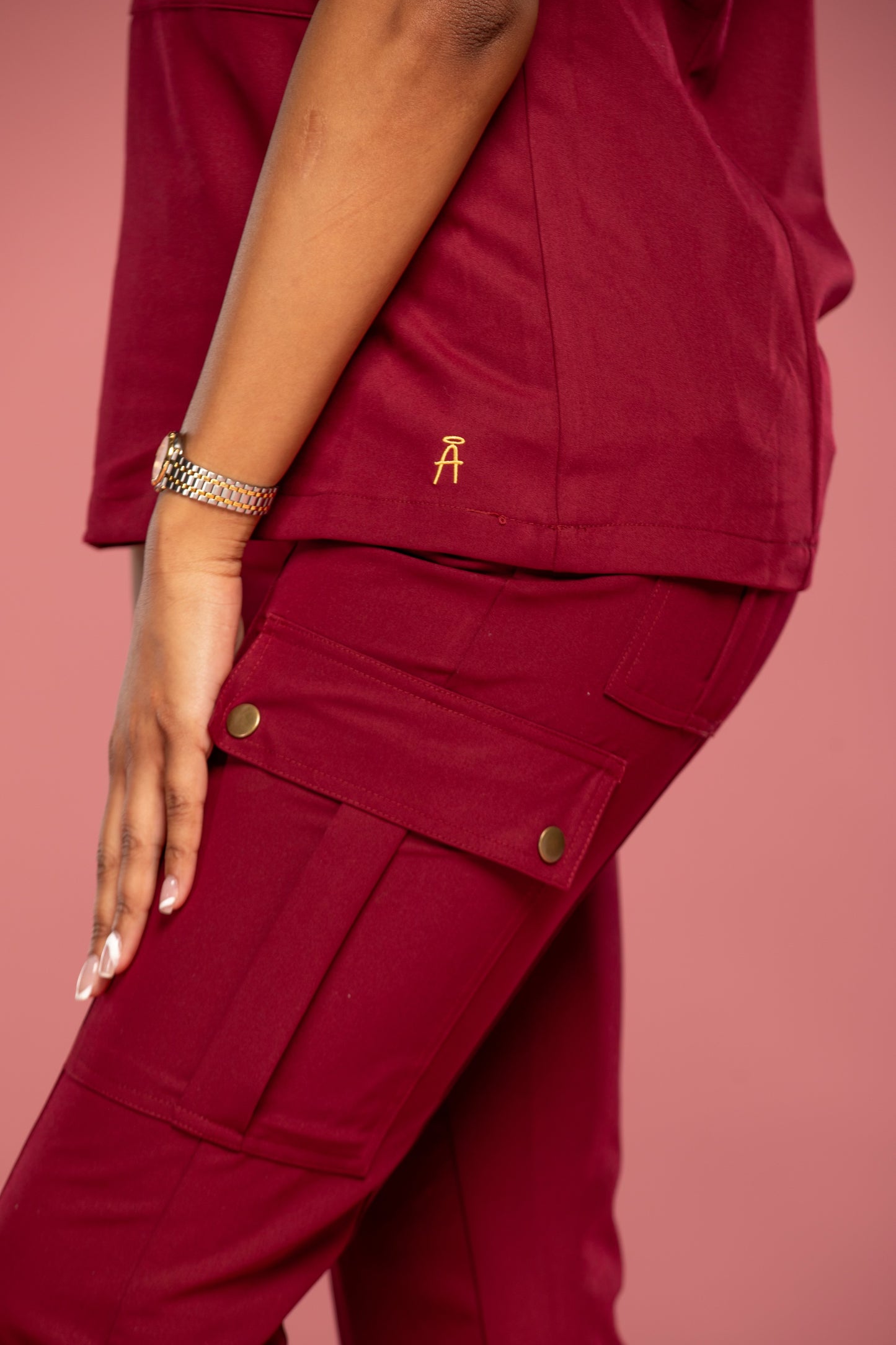 Heavenly: Maroon Scrub Top