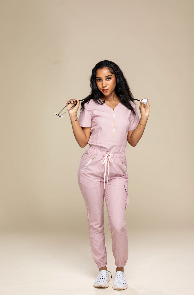 NEW Heavenly: Pink Scrub Top