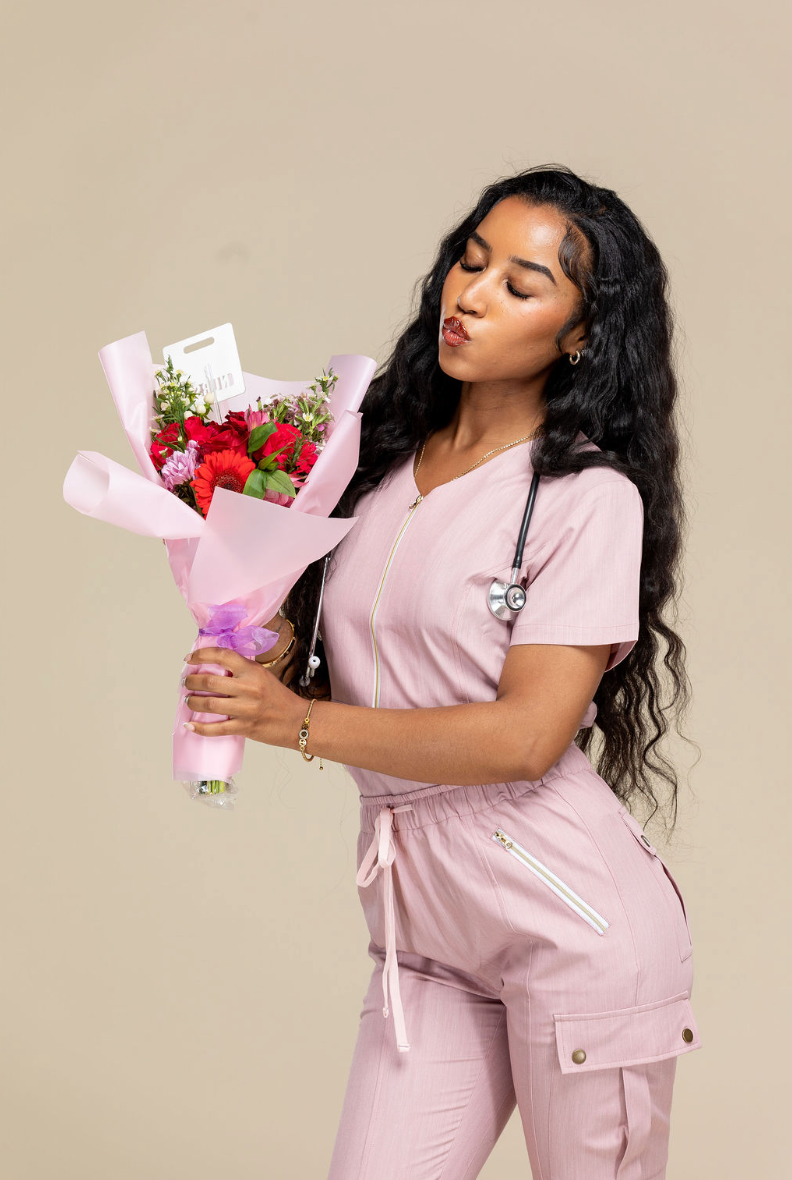 NEW Heavenly: Pink Scrub Top